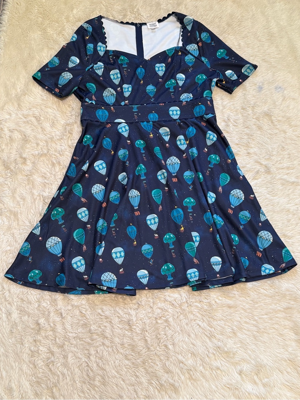 Unique Vintage Animals in Hot Air Balloon Dress - Size 18 - Picture 3 of 7